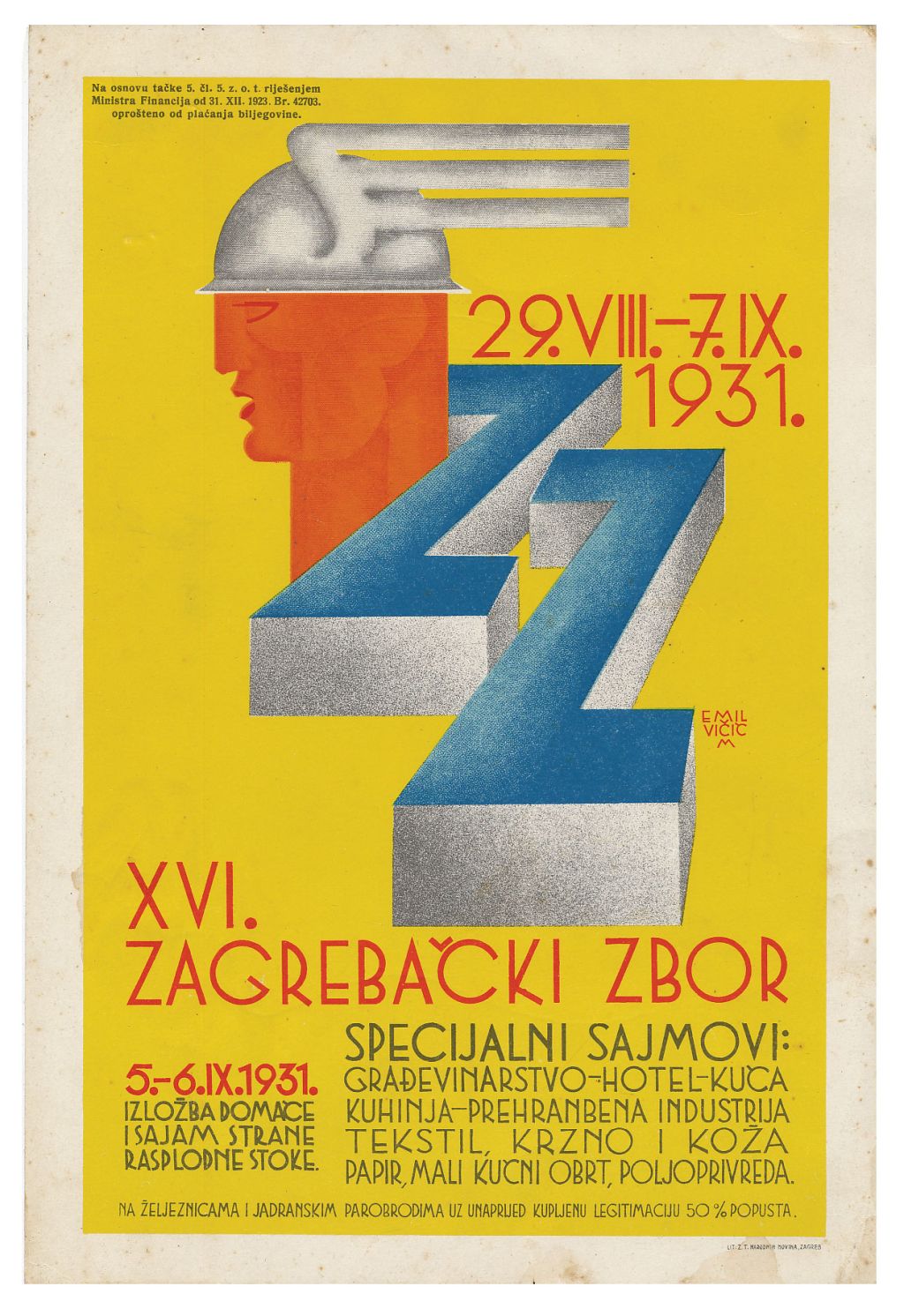 Zagrebački zbor. Plakat 1931. godine